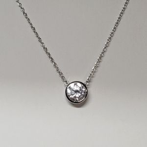 SOLD. Swarovski-Style Bicone CZ Necklace. 17" Necklace. Minimalist Modern.